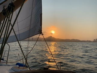 Velejada no por do sol